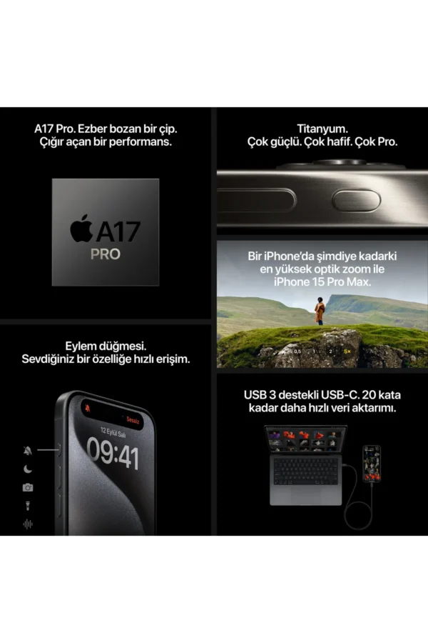 iPhone 15 Pro 256 GB Natürel Titanyum